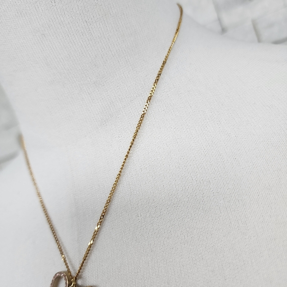 Authentic CHANEL CC Logo Rhinestone Heart Gold Tone Pendant - Picture 6 of 10